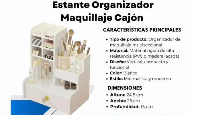Estante Organizador Maquillaje Cajón Prla-743
