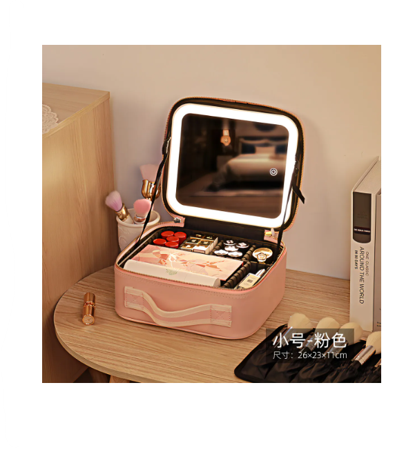 Cosmetiquera Con Espejo Y Luz Led