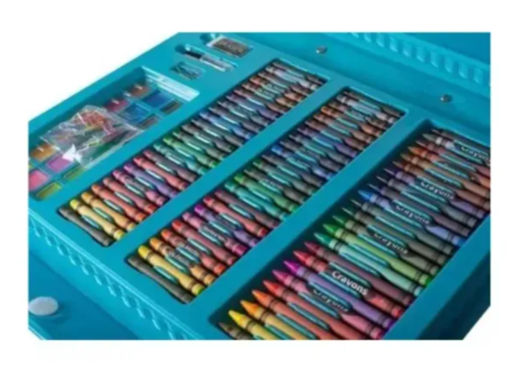 Set Kit Arte Niños Maleta Crayon Acuarela Plumon 208 Piezas