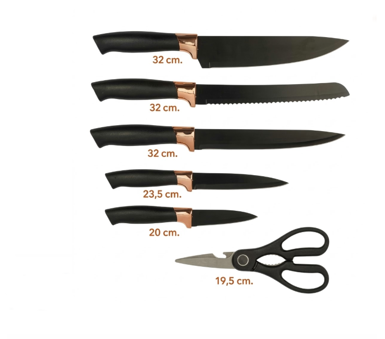 Set Utensilios Cocina En Silicona Y Juegos De Cuchillos 19Pc