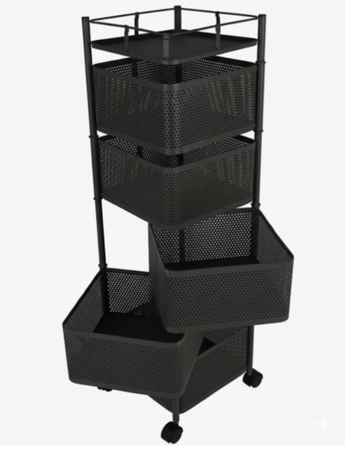 Carrito Organizador 6 Niveles Multiusos Negro