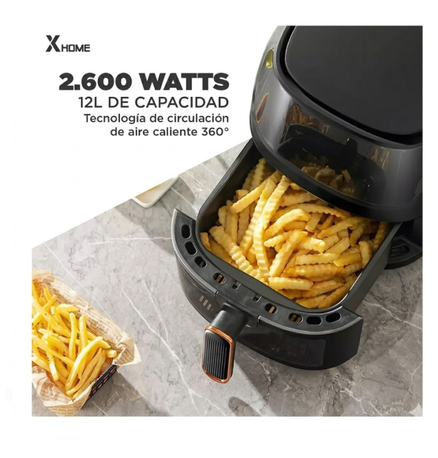 Freidora De Aire X-Home Master Chef De 12L 2600W Ultra-Ventana