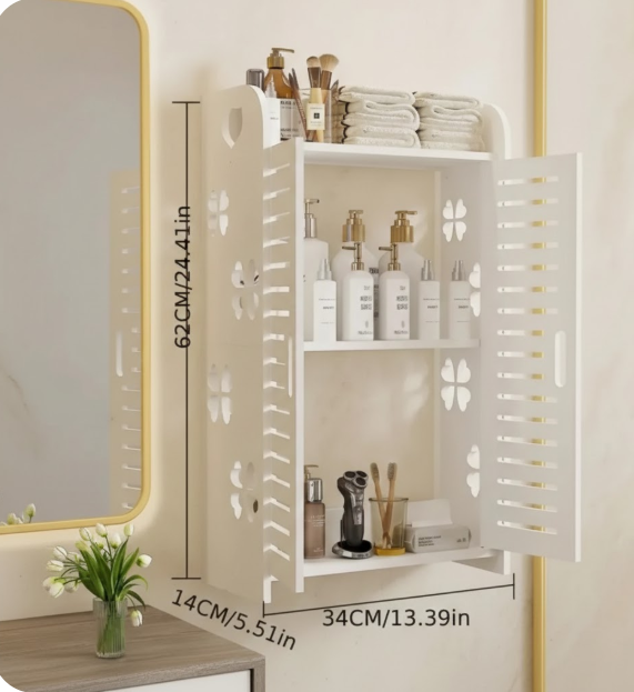 Estante De Baño Flotante Con Puertas