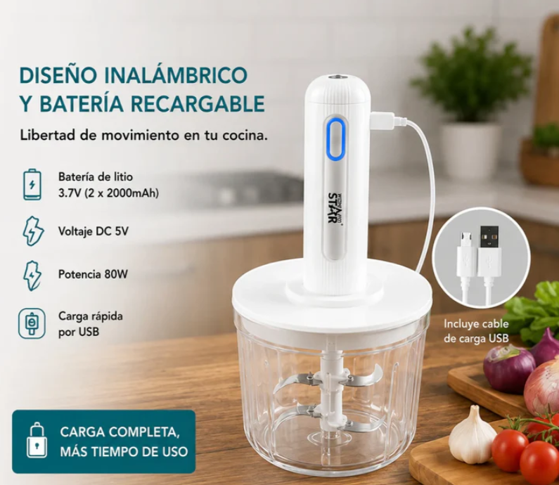 Procesador De Alimentos Inalámbrico Winning Star 1.2L ST-5584