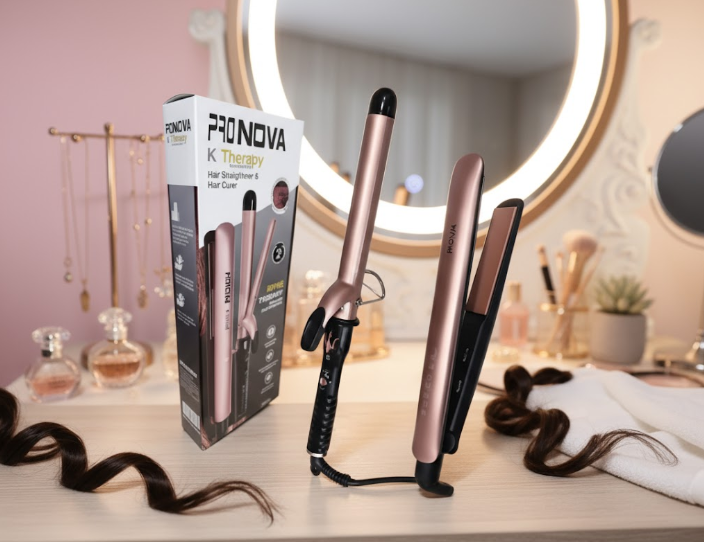 Combo Para Cabello Plancha Con Pinza Rizadora ProNova Ref:2603