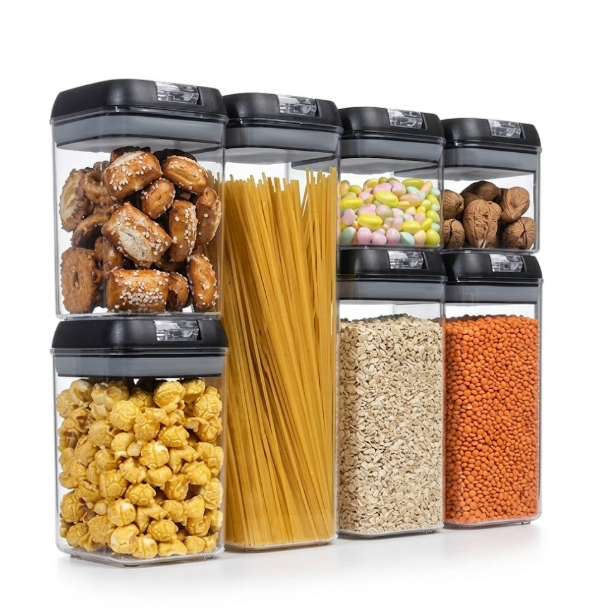 Set X7 Recipientes Organizadores Herméticos Granos Y Cereales