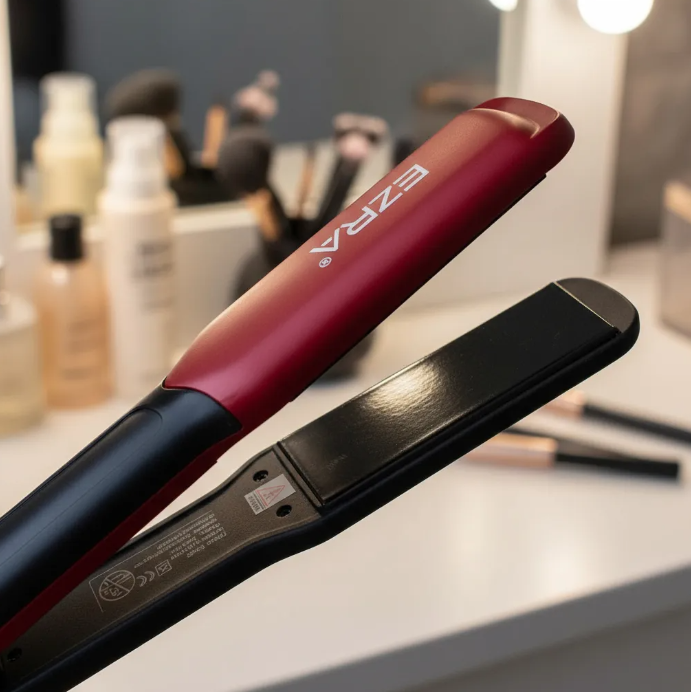 Plancha De Cabello Ezra Ez-2011 Cerámica 220°C Negro/Rojo