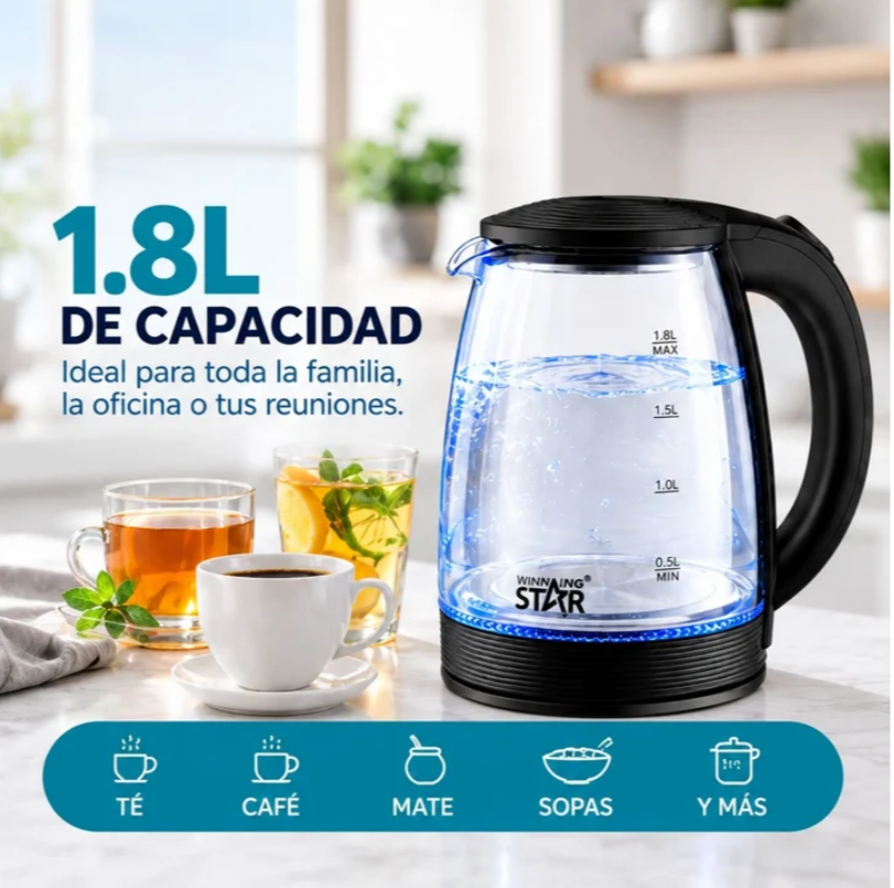 Hervidor Eléctrico En Vidrio Winning Star ST-2065