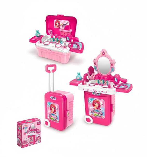 Maleta Armable 3 En 1 Accesorios Tocador Accesorios Juguete