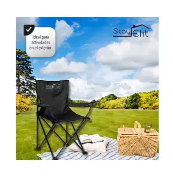 Silla Plegable Con Soporte Para Brazo Camping Exterior Playa