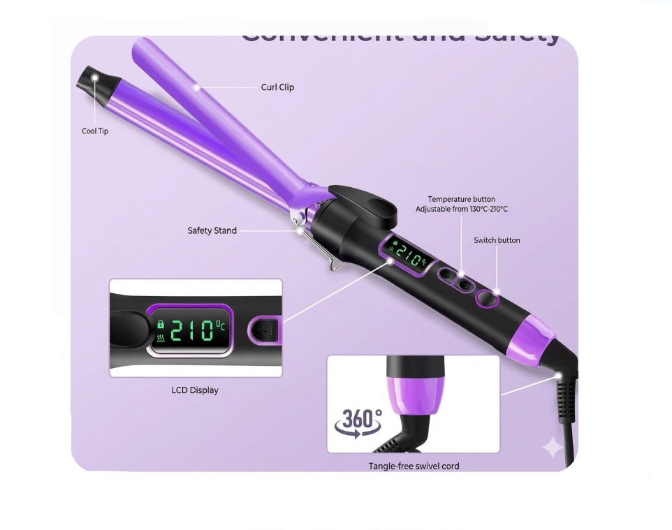Pinza Rizadora Para Cabello Promozer MZ-2230