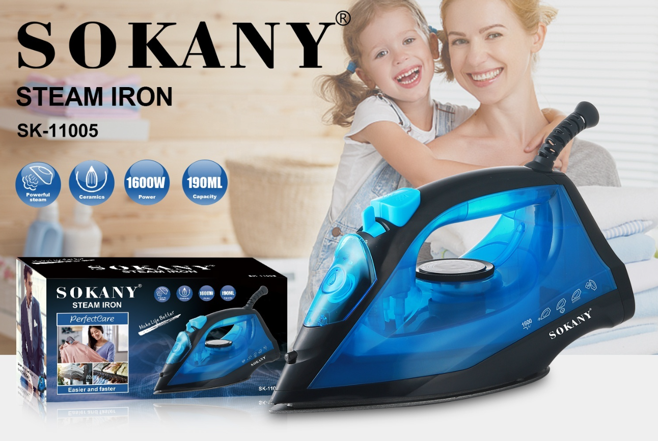Plancha De Vapor Sokany Con Temperatura Ajustable SK-11005