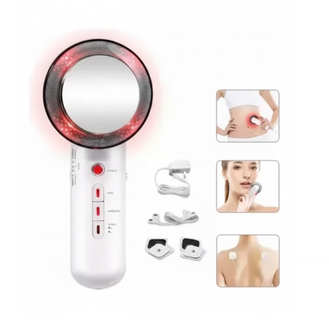 Masajeador Ultrasonido Infrarrojo 3 En 1 Portátil Color Blanco 110V