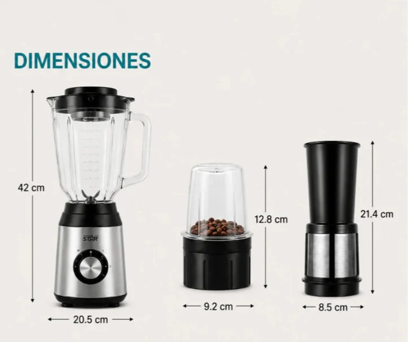 Licuadora 3 En 1 Winning Star 1.8L Con Exprimidor Y Triturador ST-5563