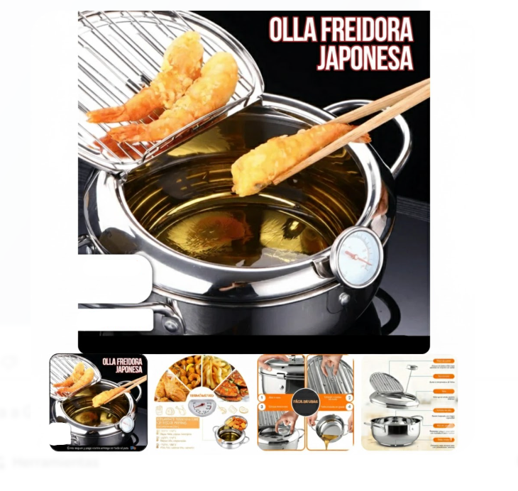 Olla Freidora Japonesa De Acero Inoxidable HK020