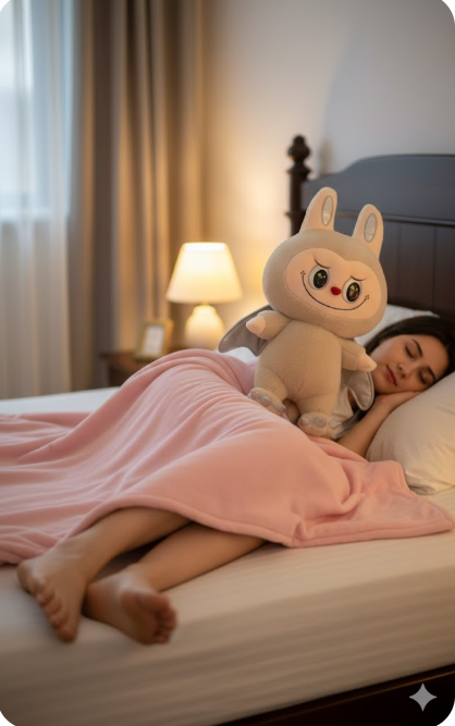 Peluche De Labubu Con Cobija