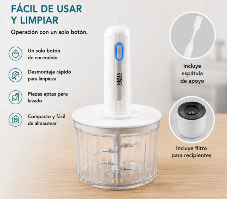 Procesador De Alimentos Inalámbrico Winning Star 1.2L ST-5584
