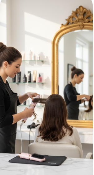 Pinza Rizadora + Cepillo Alisador Con Temperatura Graduable Waer Wa-0179