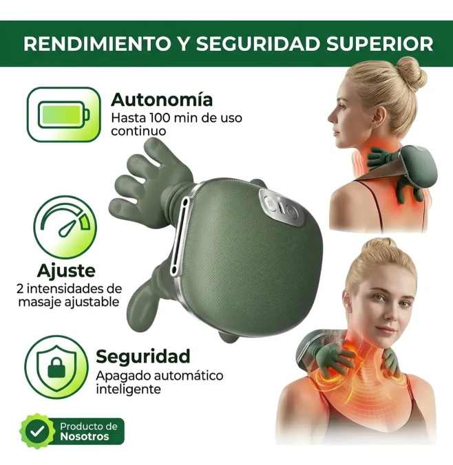 Masajeador Eléctrico Cervical Manos Tortuga Portátil