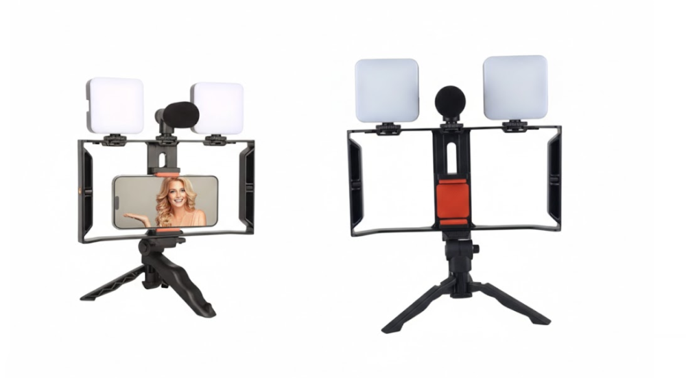 Kit Fotográfico 4 En 1 Trípode/Luces/Monopod/Micrófono AY-49X