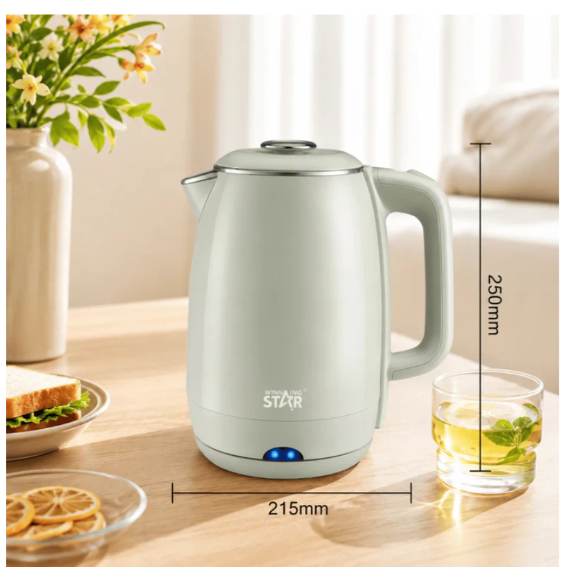 Hervidor Eléctrico Winning Star 1.8L 1100W Con Base Giratoria 360° ST-2066