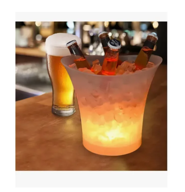 Hielera Luz Led Con Usb Recargable Botellas Cerveza Bares K-036