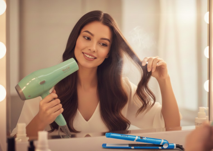 Combo Plancha De Cabello Waer Wa-1939 + Secador Profesional Waer Wa-0180