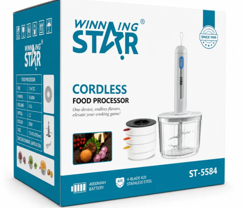 Procesador De Alimentos Inalámbrico Winning Star 1.2L ST-5584
