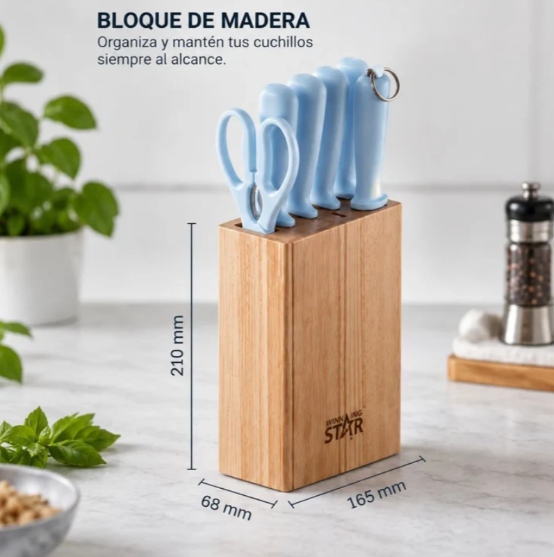 Set De Cuchillos De Cocina 8 Piezas Winning Star ST-7803