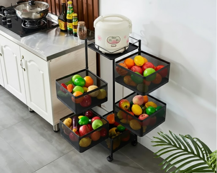 Carrito Organizador 6 Niveles Multiusos Negro
