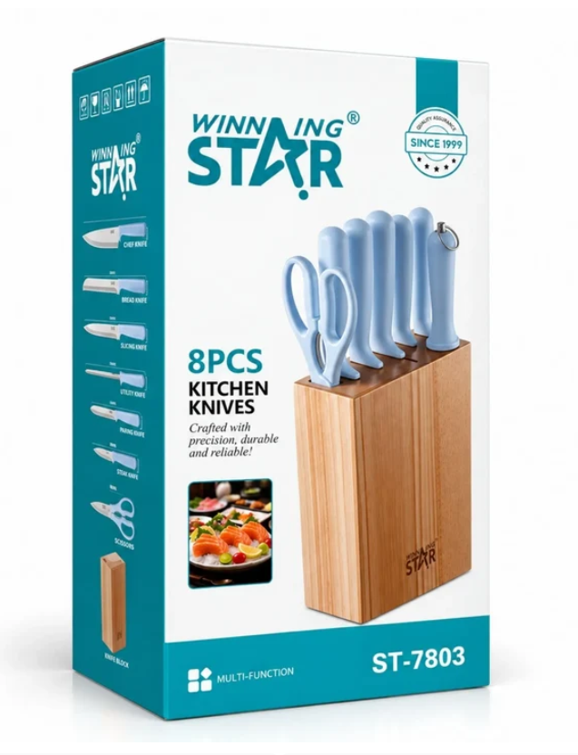 Set De Cuchillos De Cocina 8 Piezas Winning Star ST-7803
