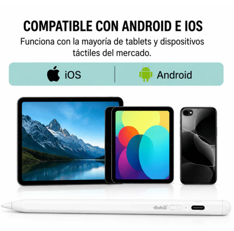 Lápiz Inteligente Capacitivo Recargable Para Android Y Apple Baihuo City MY-7889