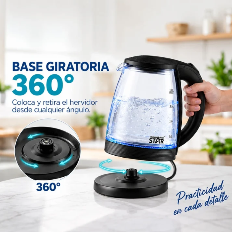 Hervidor Eléctrico En Vidrio Winning Star ST-2065