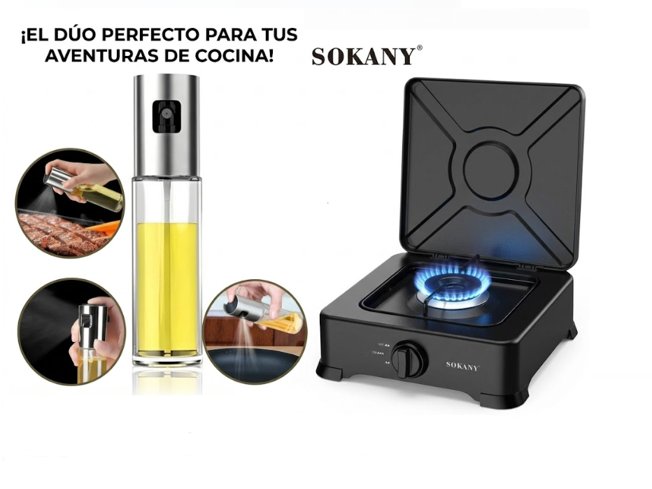 Estufa De Gas Sokany De 1 Puesto SK-07005 + Obsequio Dispensador De Aceite