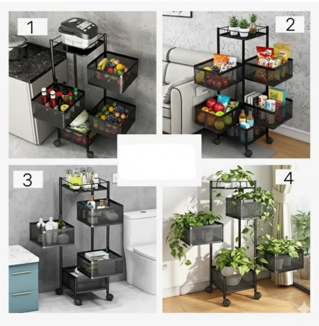 Carrito Organizador 6 Niveles Multiusos Negro
