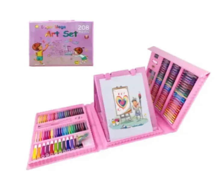 Set Kit Arte Niños Maleta Crayon Acuarela Plumon 208 Piezas