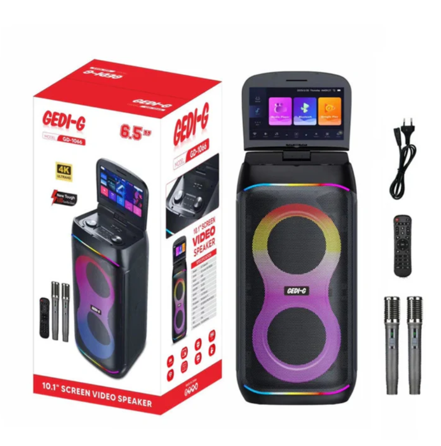 Parlante Cabina Bluetooth Con Pantalla Táctil RGB GD-1066