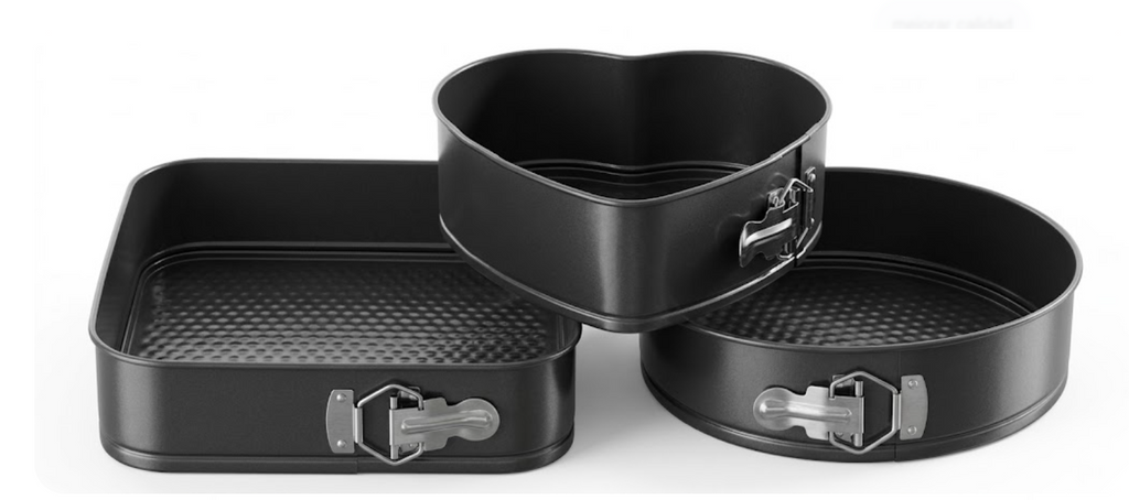 Set de Molde Repostería X3 Piezas Para Tortas Antiadherente Y Desmontable