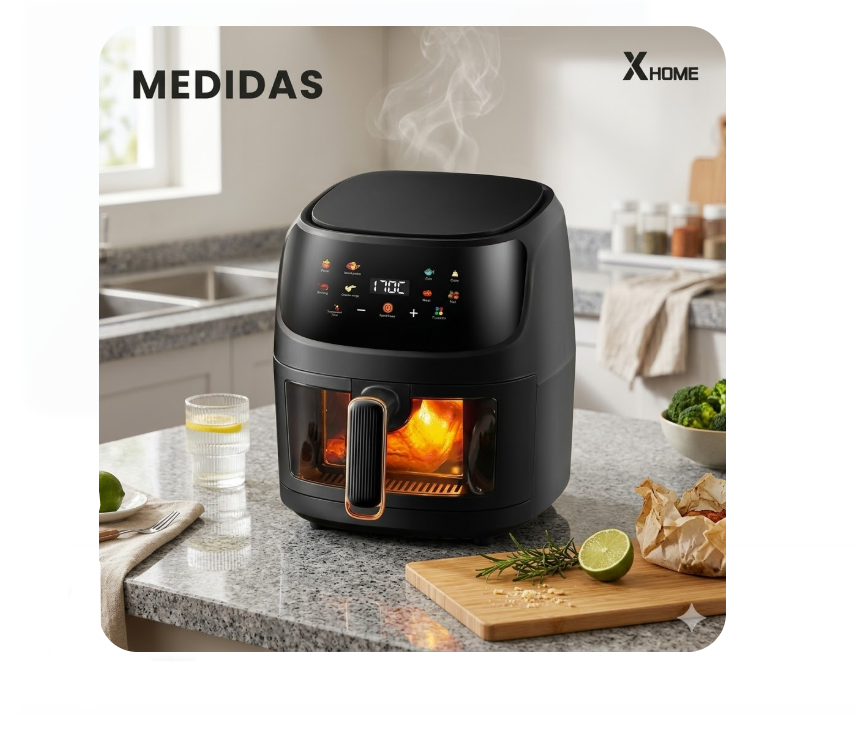 Freidora De Aire X-Home Master Chef De 12L 2600W Ultra-Ventana