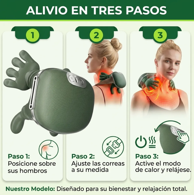 Masajeador Eléctrico Cervical Manos Tortuga Portátil