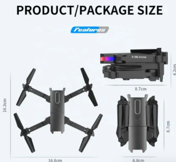 Drone Plegable, Inteligente Wifi, Video HD (TM) Ref: F190