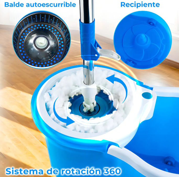 Trapero Giratorio 360° Con Balde PRLA-883