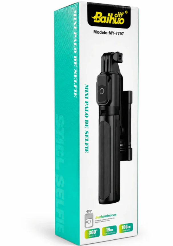 Trípode Palo Selfie Bluetooth Extensible Con Rotación 360° Baihuo City MY-7797