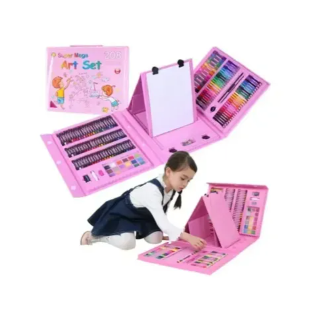 Set Kit Arte Niños Maleta Crayon Acuarela Plumon 208 Piezas