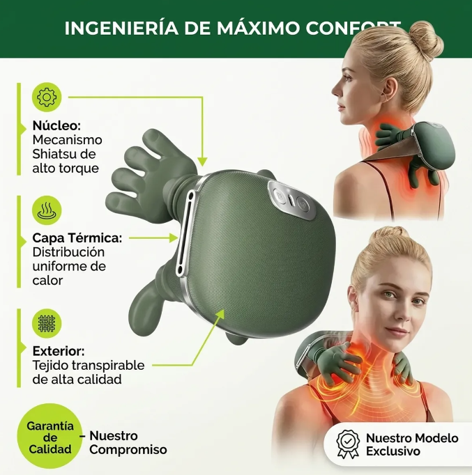 Masajeador Eléctrico Cervical Manos Tortuga Portátil