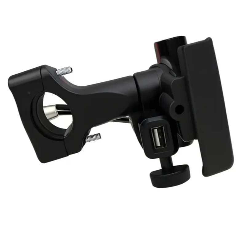 Soporte Para Moto En Aluminio Con Puerto USB Y Rotación 360° MY-7130