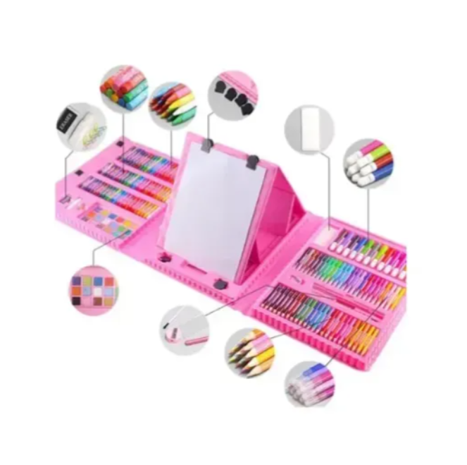 Set Kit Arte Niños Maleta Crayon Acuarela Plumon 208 Piezas