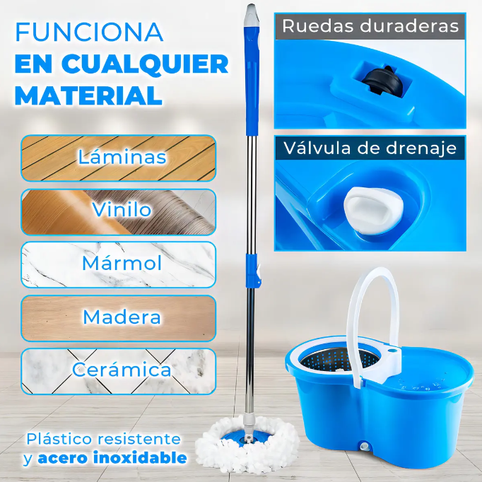 Trapero Giratorio 360° Con Balde PRLA-883