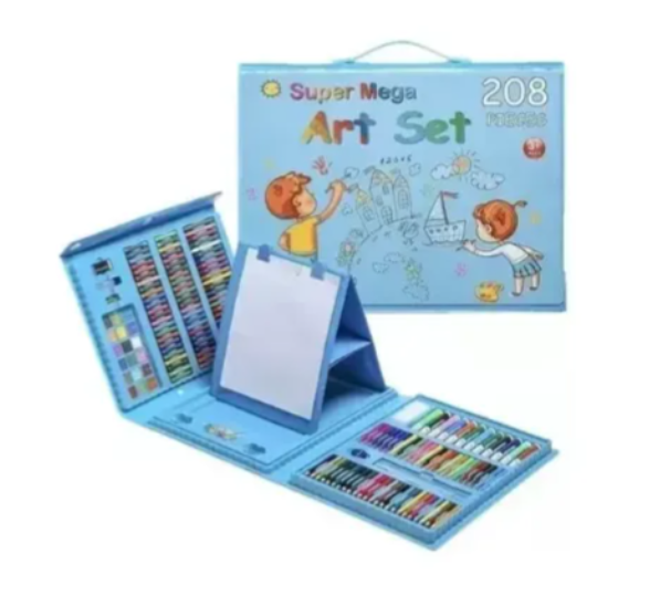 Set Kit Arte Niños Maleta Crayon Acuarela Plumon 208 Piezas