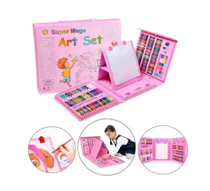 Set Kit Arte Niños Maleta Crayon Acuarela Plumon 208 Piezas